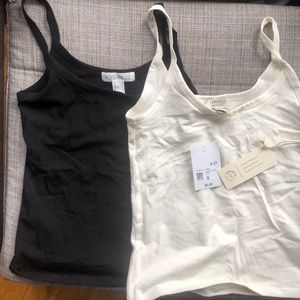 Black and white tank tops